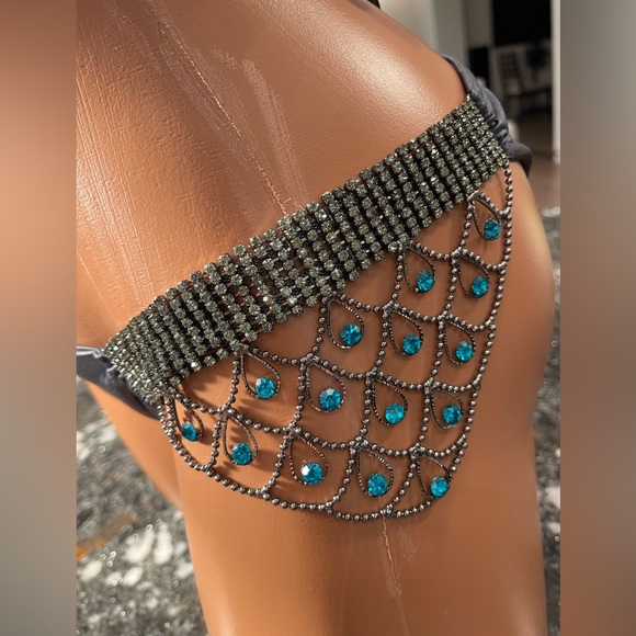 Sold on posh USA xxx beach bunny bikini Fly me to the moon XS top,S bottoms NWOT - Picture 8 of 10